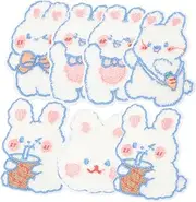 OHPHCALL 8Pcs Rabbit Embroidered Patches for Clothes DIY Sewing Patches for Repairing Coats Bags and Hats Multifunctional Decor Appliques Mixed Style
