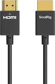 SMALLRIG Ultra Thin HDMI 2.0 Cable 100cm / 3.28Ft (A to A), 4K Super Flexible Slim Cord/Cable, High Speed Supports 3D, 4K@60Hz, Ethernet, ARC Type-A Male to Male for Camera, Monitor, Gimbal - 4794