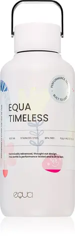 Equa Timeless Stainless Steel Water Bottle, Small, Flower Power, 600ml