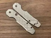 Brushed FRAG CNC milled Titanium Knife Scales for SMOCK Spyderco Folding Knife