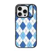 iPhone 16 Pro Impact Ring Stand Case MagSafe Compatible ARGYLE BLUE