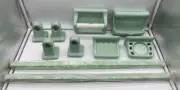 Vintage Sun Japan 10pc. MCM Jadeite Seafoam Green Bathroom Fixture Porcelain Set