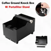 Coffee Grounds Knock Box W/Coffee Tamping Base Espresso Powder Residue Bin Black
