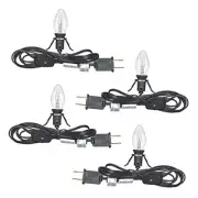 Set of 4 Accessory Cord with C7 Lights, Single Light with 4 Light C7 Black