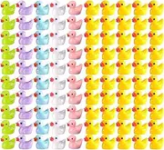 100 PCS Tiny Ducks | Mini Resin Duck Miniature Figures, Micro Landscape Garden Landscape Aquarium Dollhouse Ornament Potted Plants DIY Pendant Craft Decoration for Christmas Birthday Party