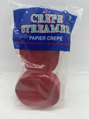 2 Rolls RED Party Crepe Paper Streamers 81 Feet Per Roll Total 162 Feet