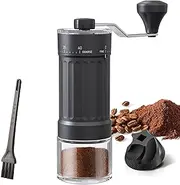 [OrkeyDolk] External Adjustable Manual Coffee Grinder with High Precision Contemporary Ceramic Cone Grinder 40 Level Adjustment Suitable for Aeropress, Pour Over and Moka Jugs
