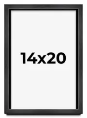 14x20 Shadow Box Frame Grey Charcoal Black | 0.875 Inches Deep | Solid Wood Shad