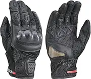 Daytona HBG-053 Motorcycle Gloves, Genuine Leather, Goat Leather, Spring and Summer, Carbon Protector, Touch Panel Compatible, Sports Mesh Gloves