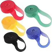 Hoement Hook and Loop Cable Straps 5 Rolls of Self-adhesive Wire Strip Portable Cable Organizer for Electronics Cord Fixing Straps