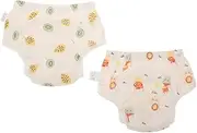 ERINGOGO 2pcs Breathable Cotton Diaper Pants for Reusable Washable Training Pants Skin Friendly Adorable Design for Travel Daily Use