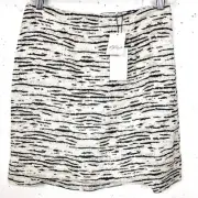 Anthropologie Womens Bellevue My Way Mini Skirt Linen Blend White Black Small