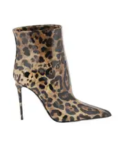 Dolce Gabbana Leopard-Printed Pointed Toe Ankle Boots 37.5,38.5,37,38,39,40 Black