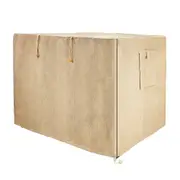 Taily 36" Jute Dog Cage Cover Enclosure Zippers Cover Sleep Helper for Metal Pet Crate Medium Beige