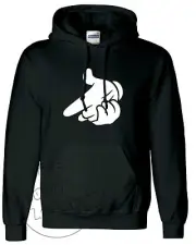 MICKEY MOUSE HANDS AIR GUN DOPE FASHION UNISEX HOODIE