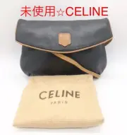 K185 Unused Celine CELINE Shoulder Bag Black Leather