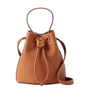Burberry TB Monogram Plaque Drawstring Bucket Bag One size Brown