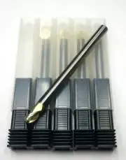 5/16" CARBIDE END MILL BALLNOSE 3 FLUTE ZrN COATED LOT OF 5 CNC CUTTING TOOL