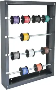 Wire Cable Spool Rack Dispenser Conduit Display Storage 4 Rods Durable Steel