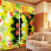 3D Leaf water 6 Blockout Photo Curtain Printing Curtains Drapes Fabric Window AU