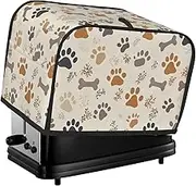 Dog Paw Print Print 2 Slice Toaster Cover Fingerprint Bread Maker Protectors,Kitchen Small Appliance Dust Cover