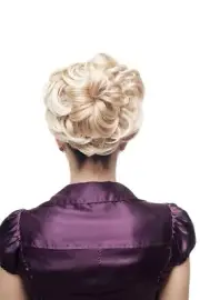 Hair Piece Rose Bushy Braid Blonde Mix Platinum Highlights Strands Q840-27T613A