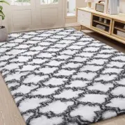 Luxury Shag Area Rug 3x5 Feet Geometric Plush Fluffy Rugs, Extra Soft Carpet ...