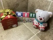 3 PIECE Magnat Chocolate Assorted Gift Set Pralines, Bear Tin, Winter Choco
