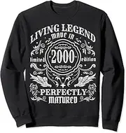 [X.Style] Vintage 23rd Birthday Decorations Men Funny 2000 23 Birthday Sweatshirt ds2020 Sweatshirt (M) Black