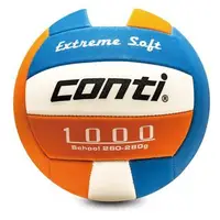 在飛比找Yahoo!奇摩拍賣優惠-CONTI 安全軟式排球 (5號球) V1000 白藍橘