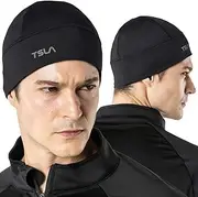 [TSLA] Men and Women Thermal Fleece Lined Skull Cap, Winter Ski Cycling Cap Under Helmet Liner, Cold Weather Running Beanie Hat
