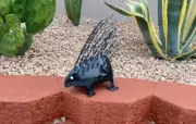 Metal Black Porcupine Yard Art Garden Decor