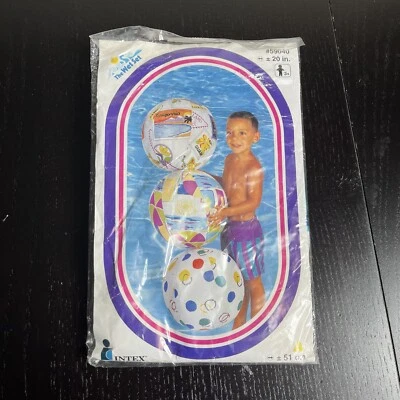 Vintage Intex The Wet Set 20" Inflatable Beach Ball 1996 Unused