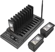 Pager Restaurant System 20 Buzzers, Wireless Calling Guest Social Distancing, Wireless Caregiver Pager for Restaurant Food Truck Hospital Clinic, Add Up to 999 Pagers (AU Plug)