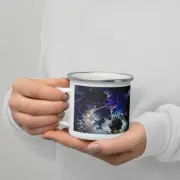Enamel Mug - Rainy Fractals