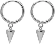 MAYJAI Men's and women's ear clips stylish personalized geometric tapered earrings S925 silver temperament earrings,White