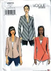 Vogue Sewing Pattern V8910 Misses Semi Fitted Lined Jackets Size 6-14