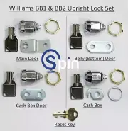 Lock Kit Set, Williams BB1 or BB2 Upright for MEI Cashflow BV (BB1-2-LOCK-KITUR)