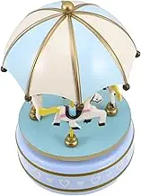 Wooden Rotating Music Box Retro Musical Box with Whimsical Carousel Design Charming Desktop Decor for Home Elegant and Material for Safe Use