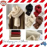 Neck Warmer Winter Knitted Scarf Thermal Shawl Pashmina Thick Knit Wrap AU