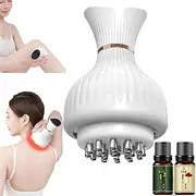 Cleanse 4-in-1 Leg Massager, Cordless Handheld Leg Massager for Women and Men, Adjustable Rechargeable Massager with Heating and Vibration (White)