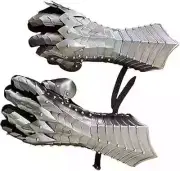 Fantasy Gauntlets SCA Armor Gauntlets Gloves Iron | Silver Handmade Medieval