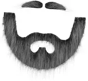 Halloween Carnival DIY Fake Beard and Eyebrows Soft Mustache Props for Stage Cosplay Party Supplies for Adults Grey