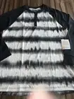 NWT Lularoe Tie Dye Black White Henley Unisex XL 18/20 Unicorn Long Sleeves