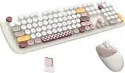 Wireless Keyboard Mouse Combo, Full Sized 2.4G Cordless Keyboard with Silent ...