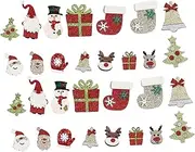 SEWACC 30pcs Christmas Decoration Accessories Crafting Embroidery Patches Christmas Decorations Sewing Applique Christmas Party Decorative Embellishments Indoor Mason Cloth