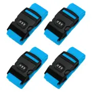 4Pcs Luggage Straps with Combination Lock TSA Approved Light Blue