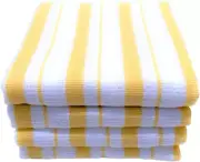 Williams Sonoma Classic Stripe Kitchen Dish Towels Set of 4 Lemon Yellow