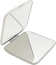 Shatterproof Stainless Steel Ultra Slim Folding Portable Mirror Makeup Unbreakable Camping Mirror For Personal Use,Travelling, Emergency Signaling (Square:5.7 * 5.7CM)