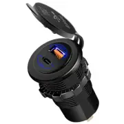 60W Car Fast Charger Socket QC 3.0 USB PD Outlet Quick Charger Adapter Led Light (for: Smart)